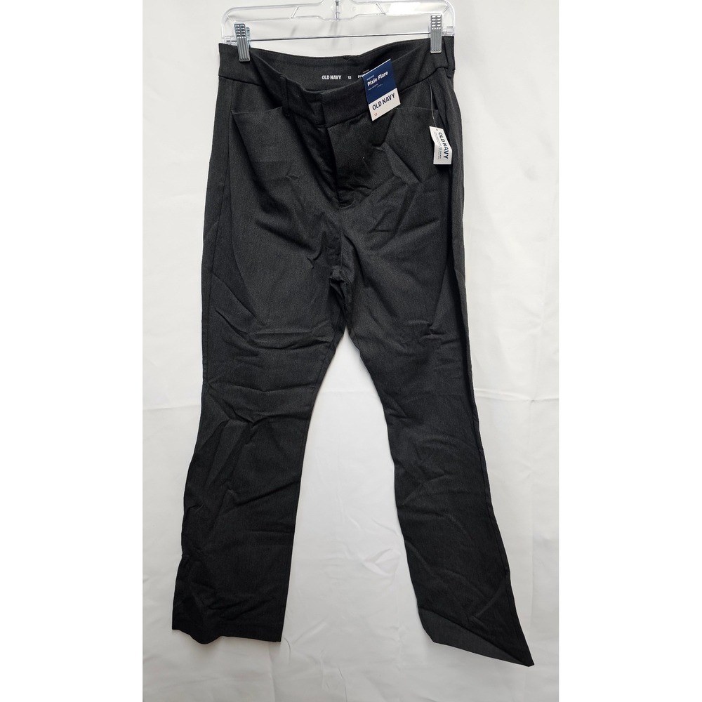 Old Navy Pixie Flare High-Rise‎ Full-Length Pants Gray Heather 402128-00-1 Sz 12